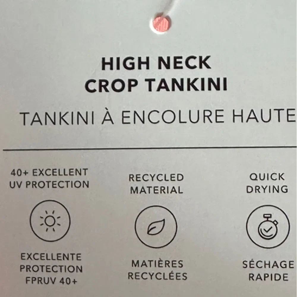 Athleta Girl High Neck Crop Tankini Coral Color Size XXL/16